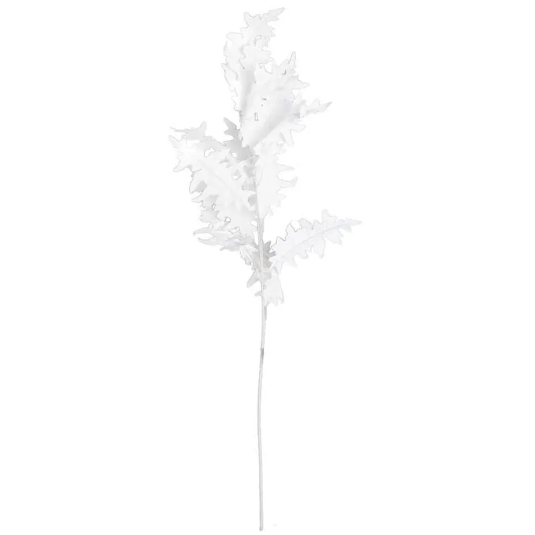 Gałązka Liści Dębu Błotnego 100 cm - Biała