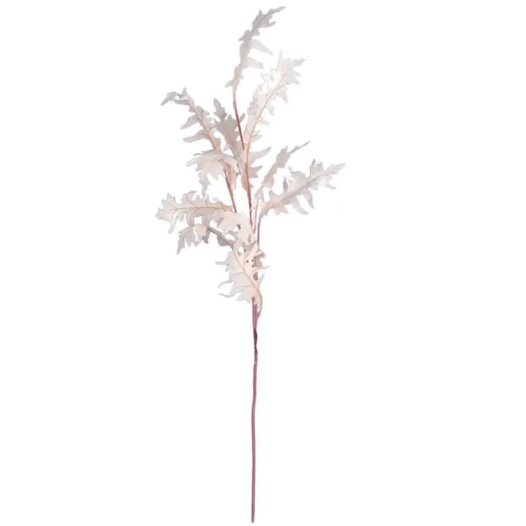 Gałązka Liści Dębu Błotnego 100 cm - Kremowa