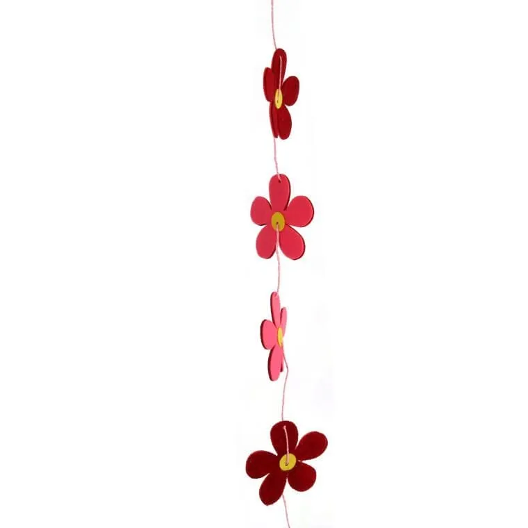 Kwiaty Wiosenne Girlanda 125 cm - Różowe