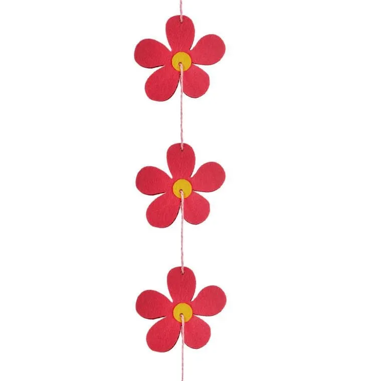 Kwiaty Wiosenne Girlanda 125 cm - Różowe