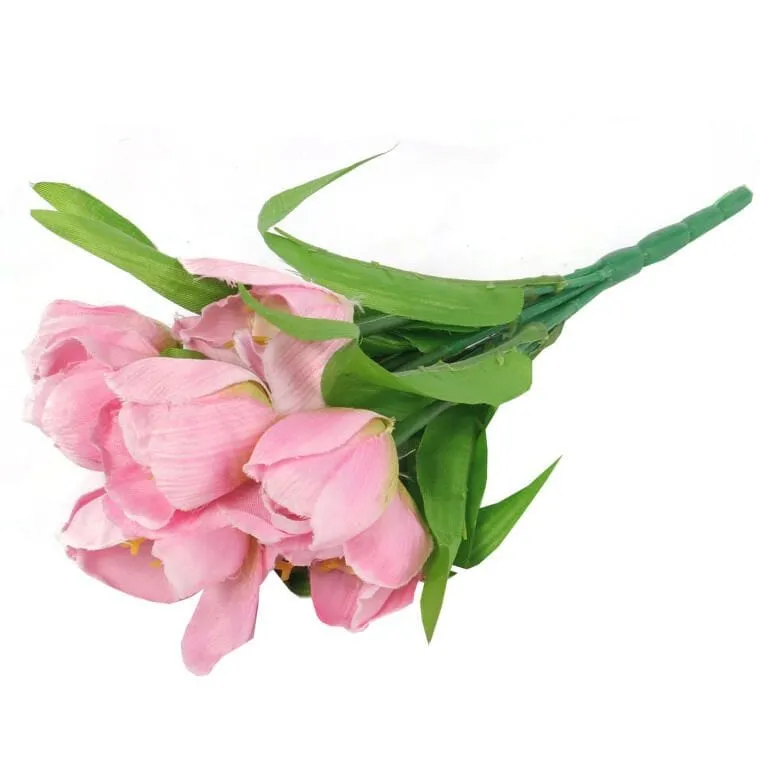 Bukiet 9 TULIPANÓW W Kolorze RÓŻOWYM 32 cm