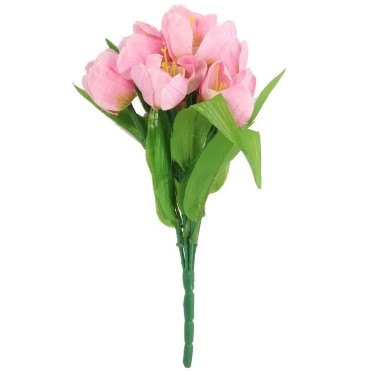 Bukiet 9 TULIPANÓW W Kolorze RÓŻOWYM 32 cm