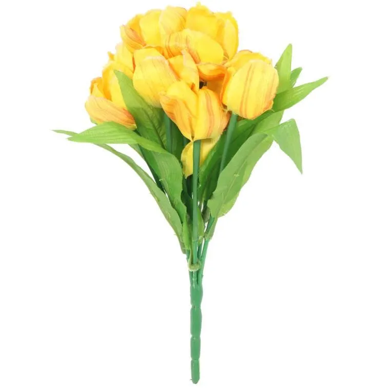 Bukiet 9 TULIPANÓW W Kolorze ŻÓŁTYM 32 cm