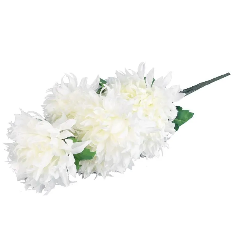Bukiet 7 Dużych Chryzantem W Kolorze Białym 74 cm