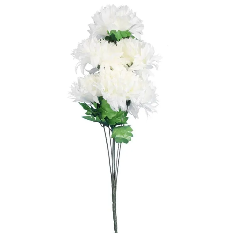 Bukiet 7 Dużych Chryzantem W Kolorze Białym 74 cm