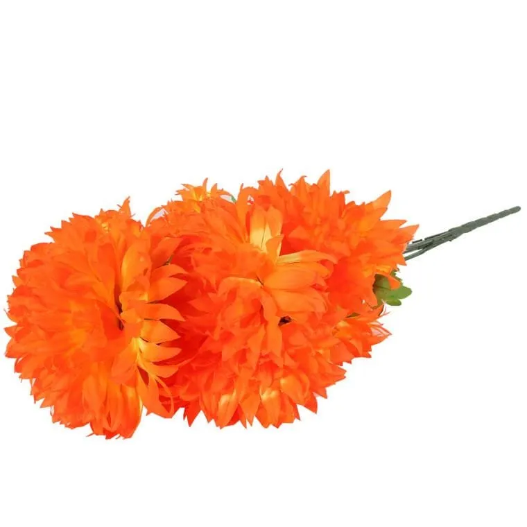 Bukiet 7 Dużych Chryzantem W Kolorze Pomarańczowym 74 cm
