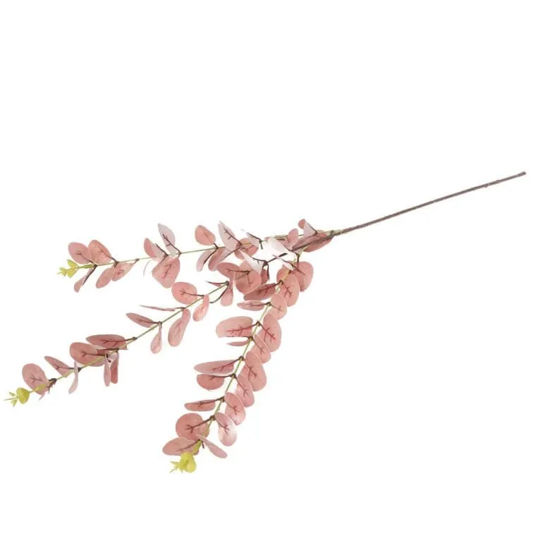Gałązka Sztucznych Liści Eukaliptusa 80 cm - Różowa