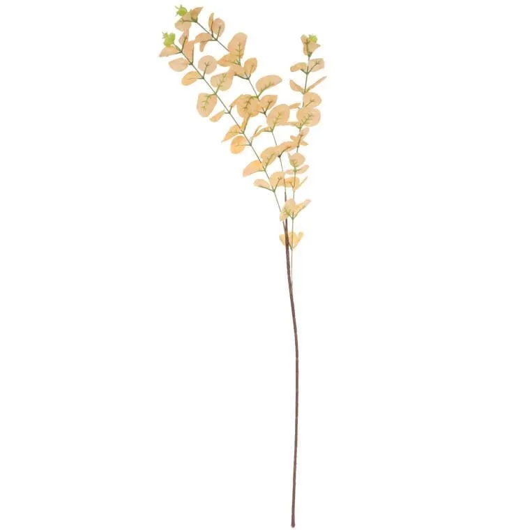 Gałązka Sztucznych Liści Eukaliptusa 80 cm - Żółta