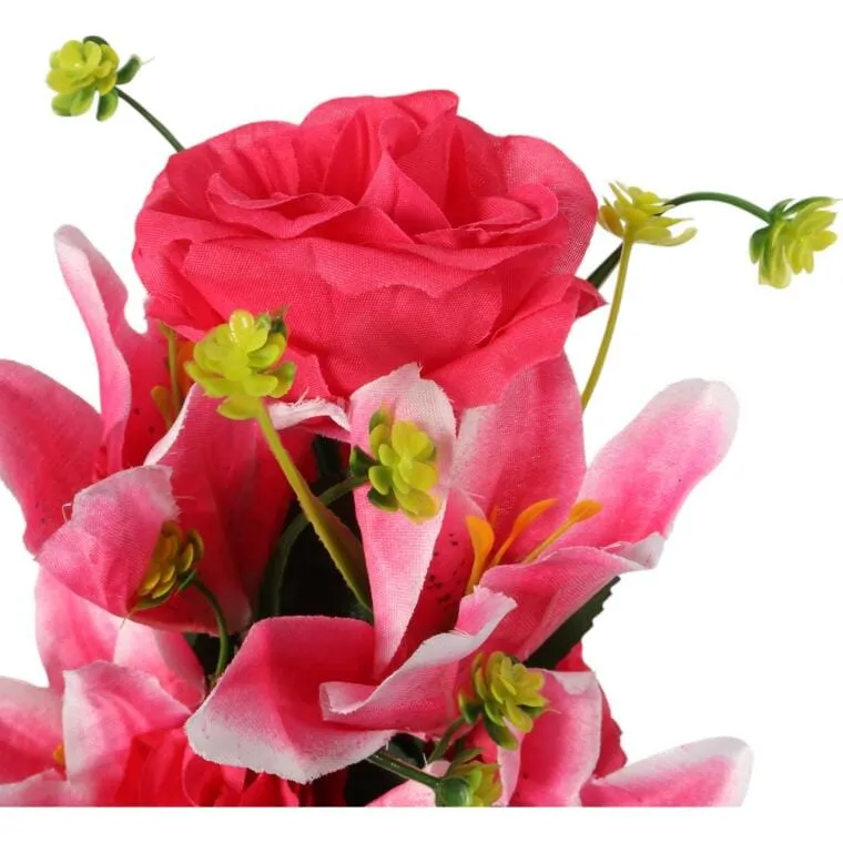 Bukiet Mix Lilii Z Różą 52 cm - RÓŻOWY