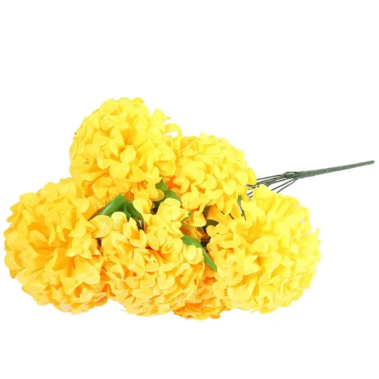 Bukiet 9 Dużych Chryzantem W Kolorze Żółtym 62 cm