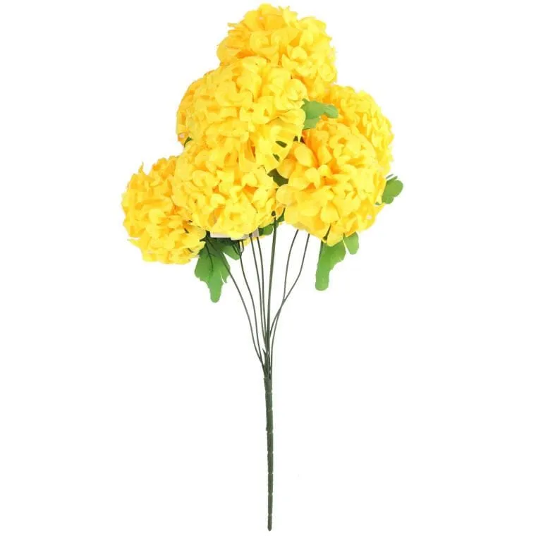 Bukiet 9 Dużych Chryzantem W Kolorze Żółtym 62 cm