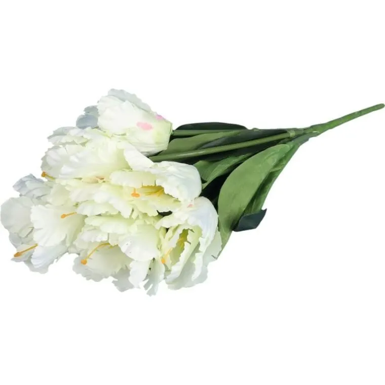Bukiet 7 TULIPANÓW PAPUZICH 54 cm - BIAŁY