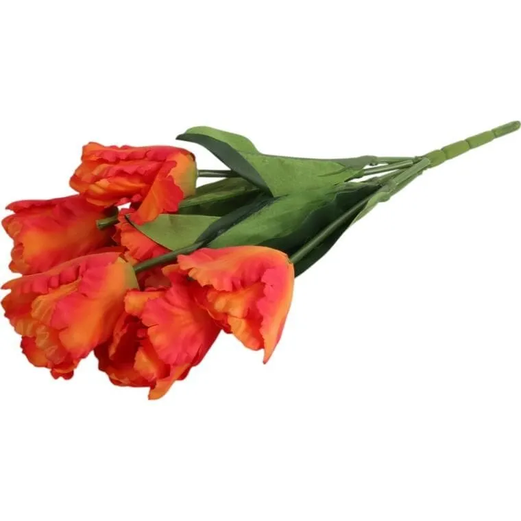 Bukiet 7 Tulipanów Papuzich 54 cm - Pomarańczowy