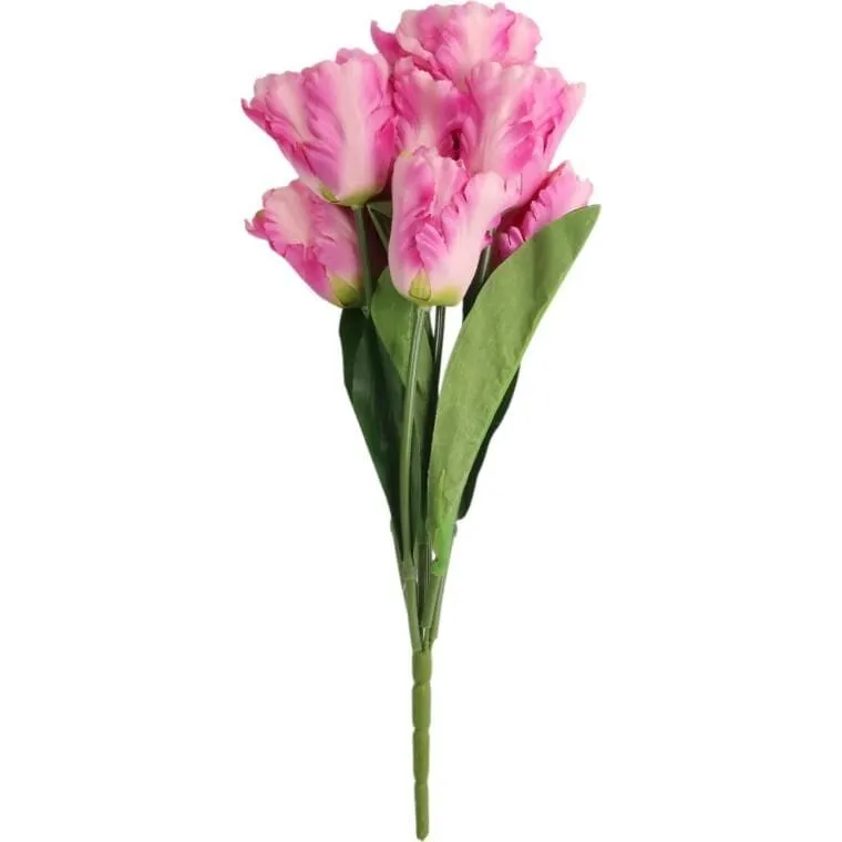 Bukiet 7 TULIPANÓW PAPUZICH 54 cm - RÓŻOWY