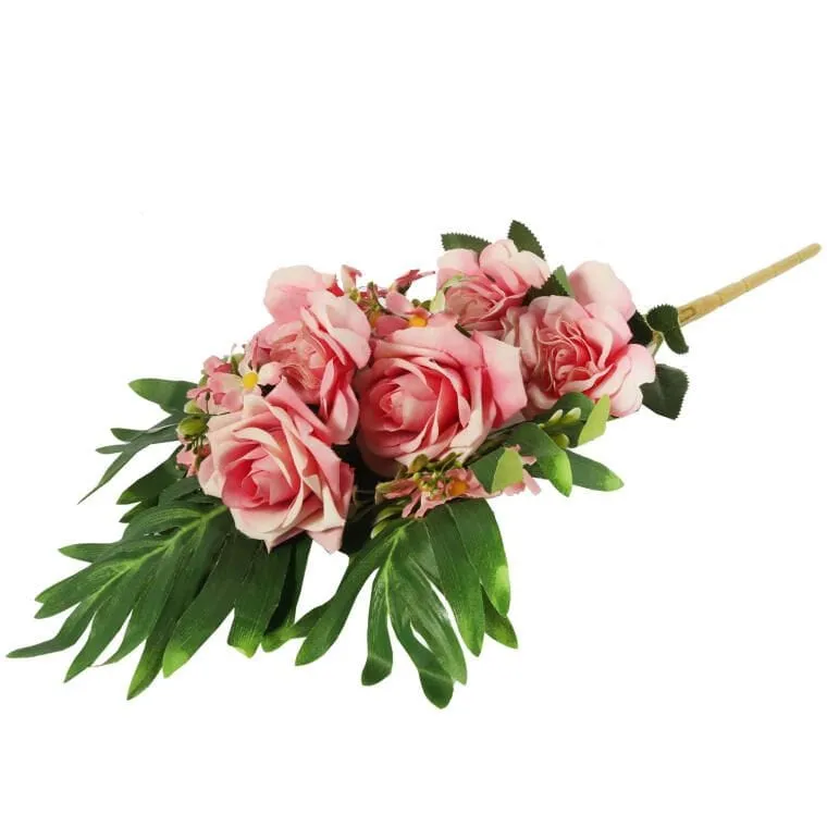 Bukiet Płaski Z Różami 60cm - RÓŻOWY