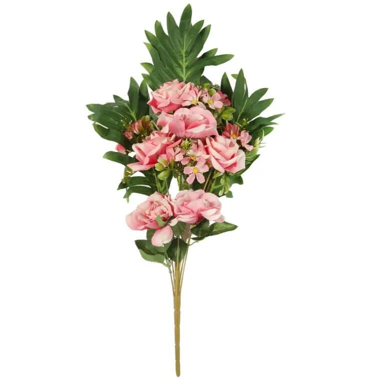 Bukiet Płaski Z Różami 60cm - RÓŻOWY