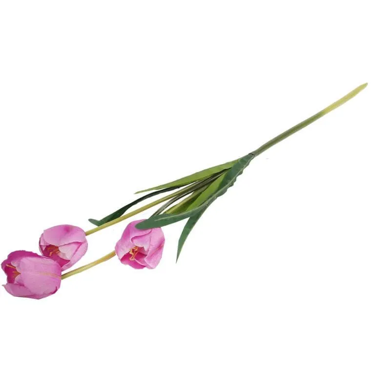 Gałązka 3 TULIPANÓW 80 cm - FIOLETOWA