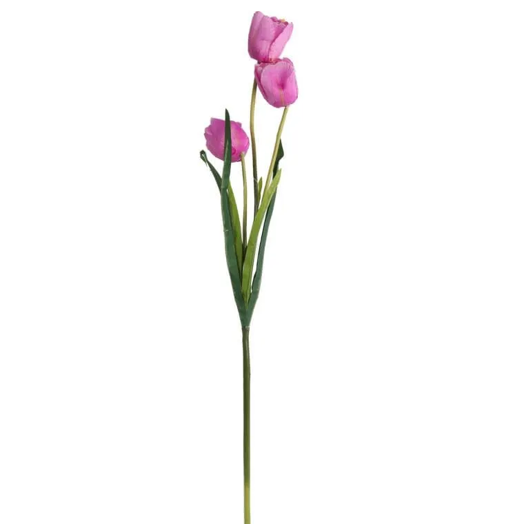 Gałązka 3 TULIPANÓW 80 cm - FIOLETOWA