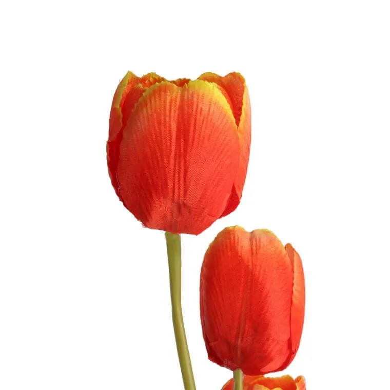 Gałązka 3 TULIPANÓW 80 cm - POMARAŃCZOWA