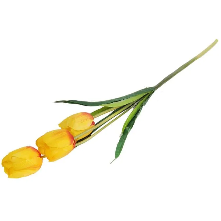 Gałązka 3 TULIPANÓW 80 cm - ŻÓŁTA