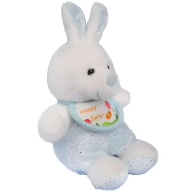 Pluszak KRÓLIK Wielkanocny Z Napisem 'Happy Easter - Niebieski