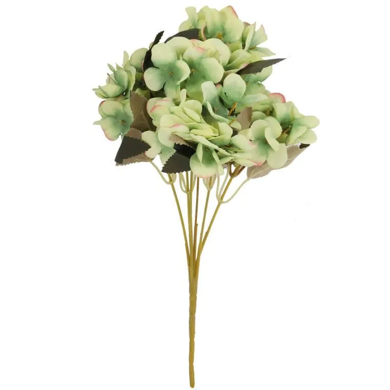 Bukiet 6 Hortensji W Kolorze Zielonym 32 cm