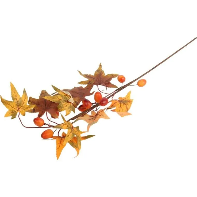 Gałązka Jesienna Z Żołędziami 68 cm Pomaranczowa