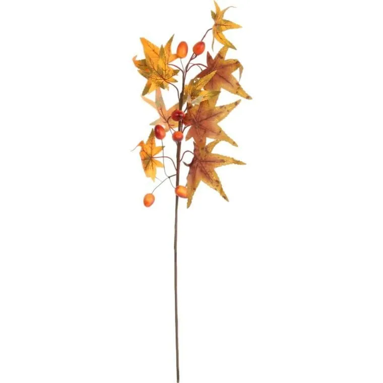 Gałązka Jesienna Z Żołędziami 68 cm Pomaranczowa