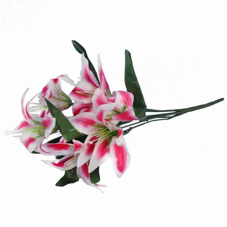 Bukiet 7 Lilii W Kolorze Jasno Różowym 34 cm