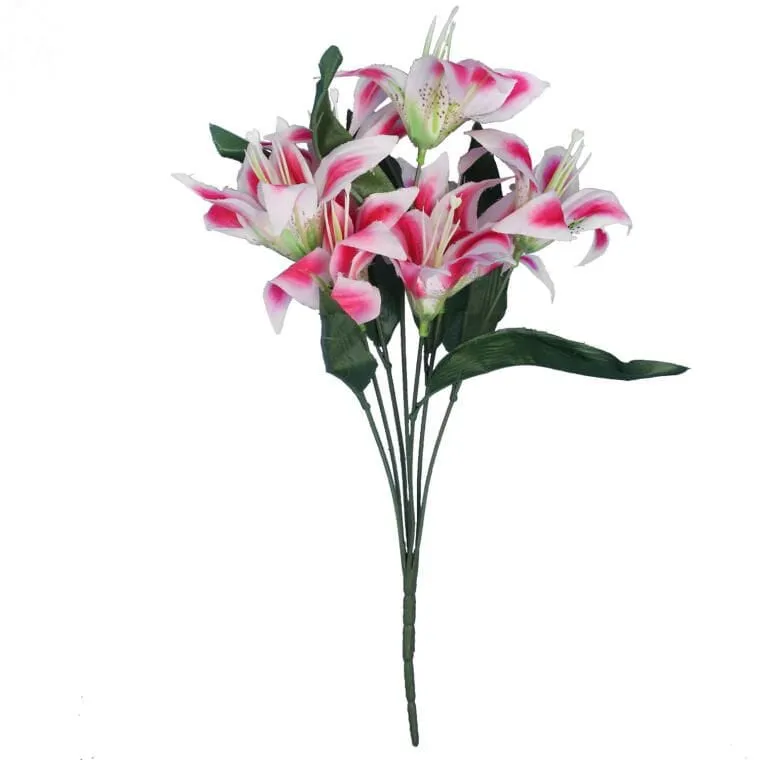 Bukiet 7 Lilii W Kolorze Jasno Różowym 34 cm