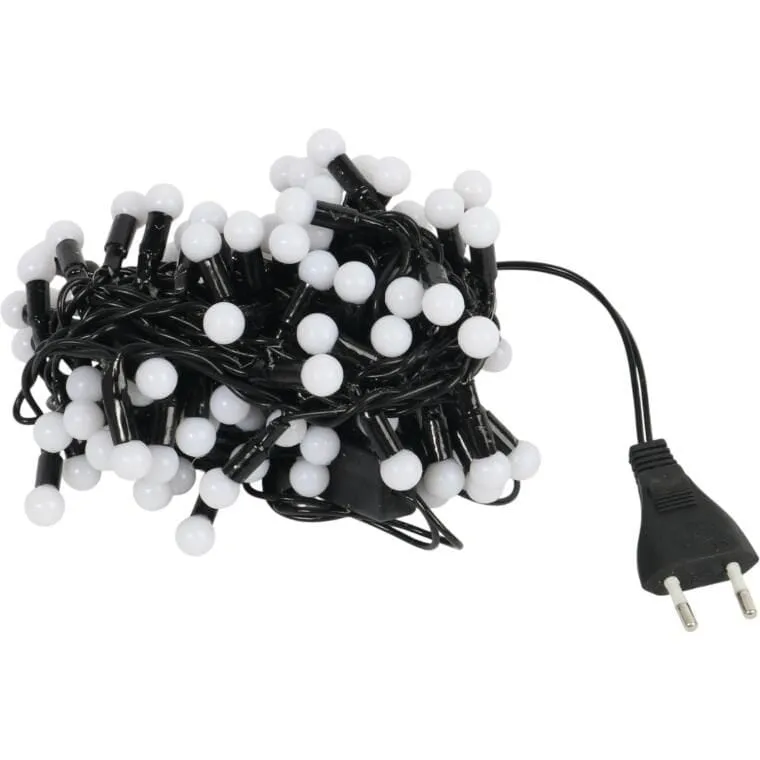 Lampki Choinkowe Na Sznurze 100 LED PEREŁKI NIEBIESKIE
