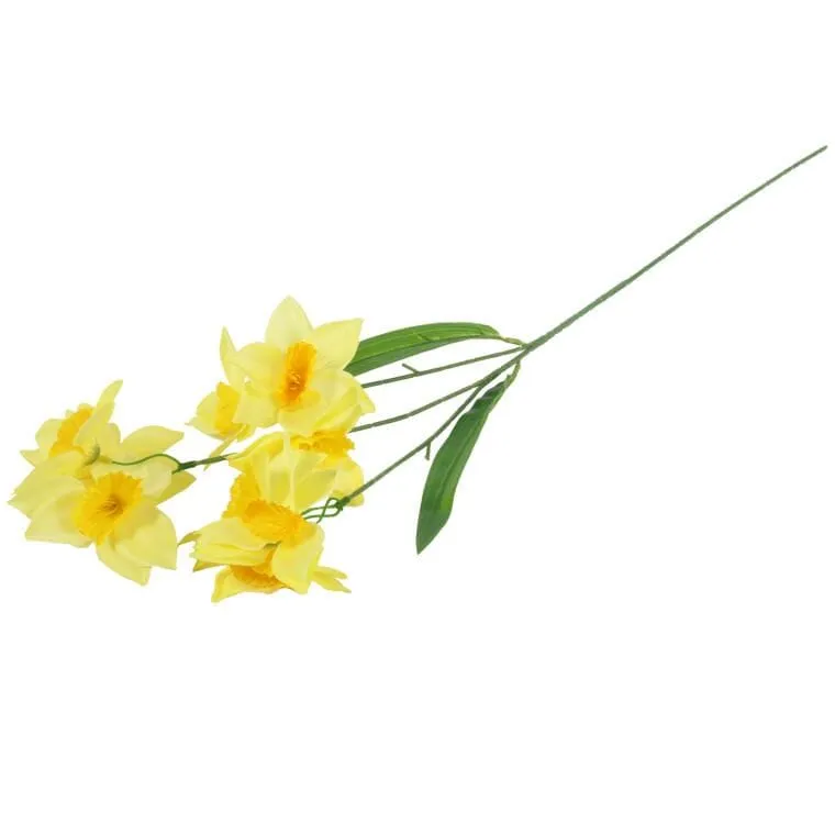 Gałązka Z 9 Kwiatami Narcyza 70 cm Jasno - Żółta