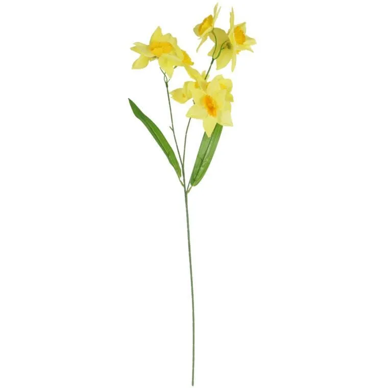 Gałązka Z 9 Kwiatami Narcyza 70 cm Jasno - Żółta