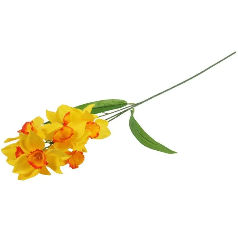 Gałązka Z 9 Kwiatami Narcyza 70 cm - Żółta
