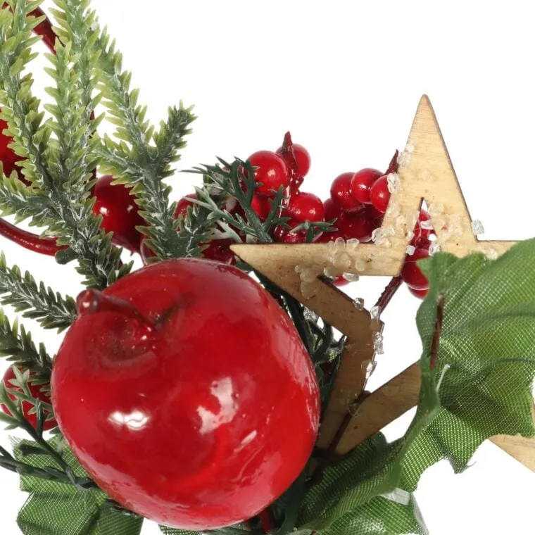 PIK Z JARZĘBINĄ I JABŁKIEM GAŁĄZKA 22 cm - Czerwona