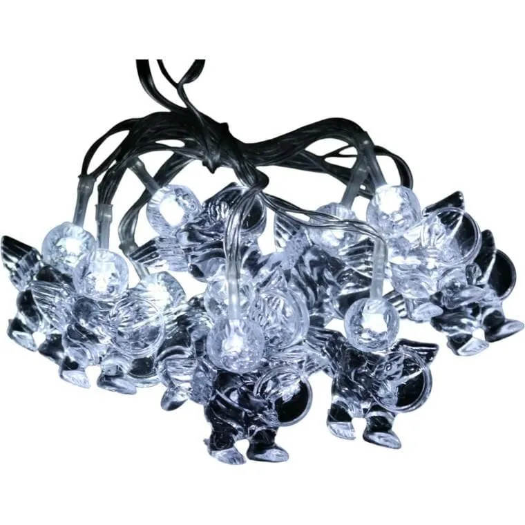Lampki Choinkowe Na Sznurze AKRYLOWE ANIOŁKI 10 LED Na Baterie