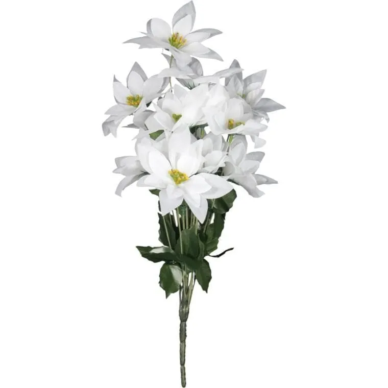 Bukiet 14 POINSECJI 44 cm KOLOR - BIAŁY