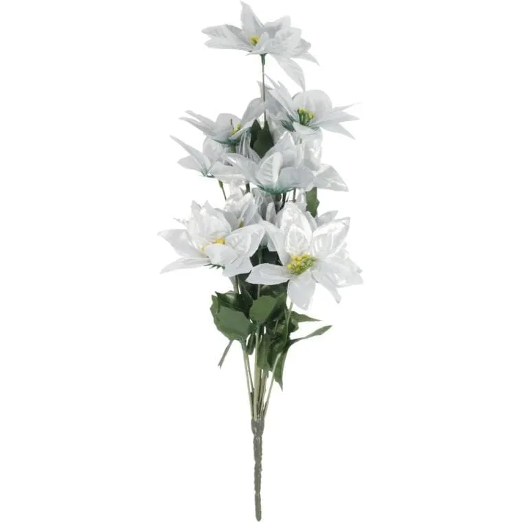 Bukiet 14 POINSECJI 44 cm KOLOR - SREBRNY