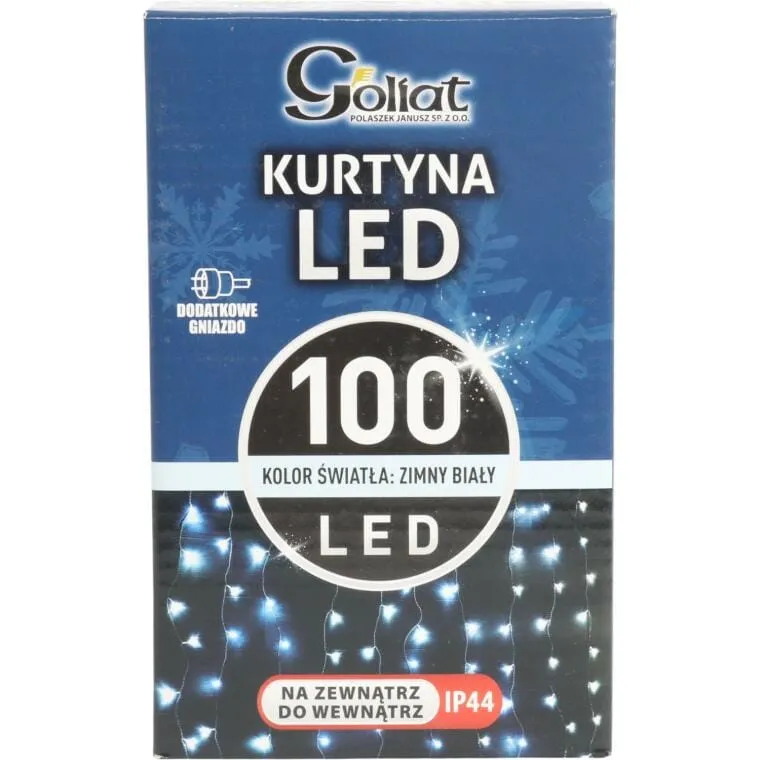Kurtyna 100 LED Zasłona Świetlna Lampki Święta Lampka Świąteczna 1.5 X1.5 m