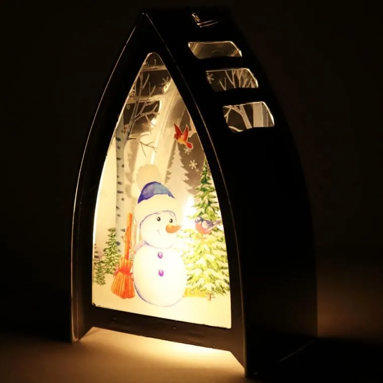 Lampion Świąteczny Latarenka Dekoracja Świetlna LED Boże Narodzenie Bałwan
