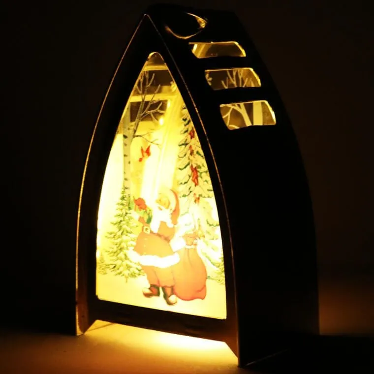 Lampion Świąteczny Latarenka Dekoracja Świetlna LED Boże Narodzenie Mikołaj