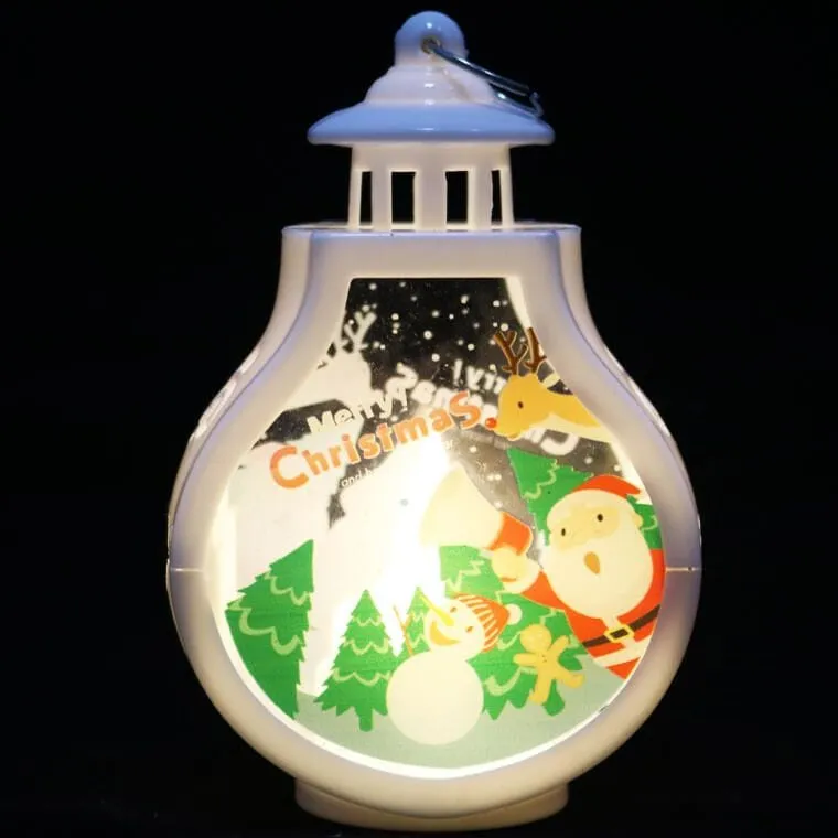Lampion Świąteczny Latarenka Dekoracja Świetlna LED Boże Narodzenie Z Mikołajem
