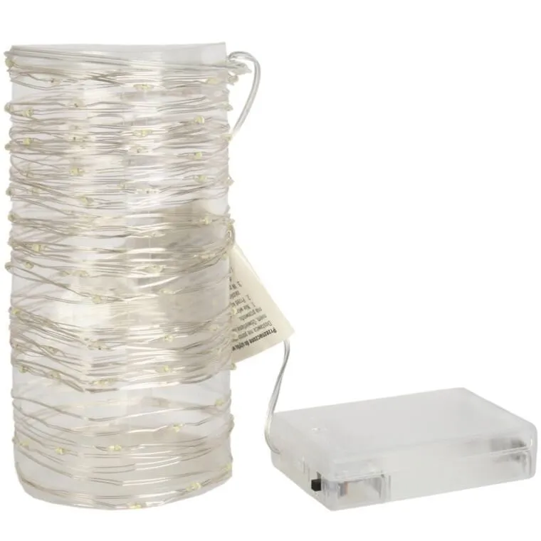 Lampki Choinkowe 120 LED IP20 Zimny Na Baterie - Biały