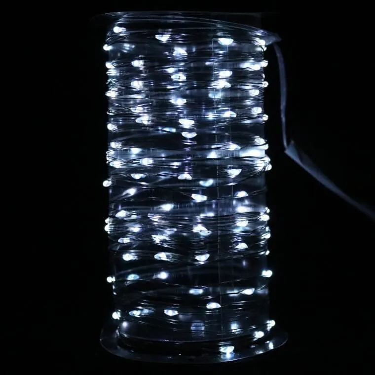 Lampki Choinkowe 120 LED IP20 Zimny Na Baterie - Biały