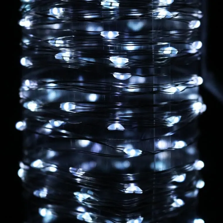 Lampki Choinkowe 120 LED IP20 Zimny Na Baterie - Biały