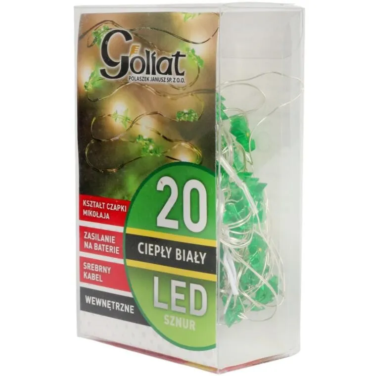 Lampki Choinkowe Na Sznurze CHOINKI 20 LED Na Baterie - ZIELONE