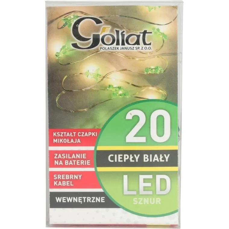 Lampki Choinkowe Na Sznurze CHOINKI 20 LED Na Baterie - ZIELONE