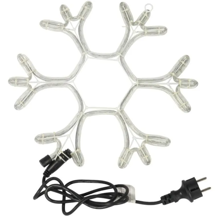 Bożonarodzeniowa Dekoracja Z Węża Świetlnego LED- Płatek Śniegu Snieżynka 38 cm