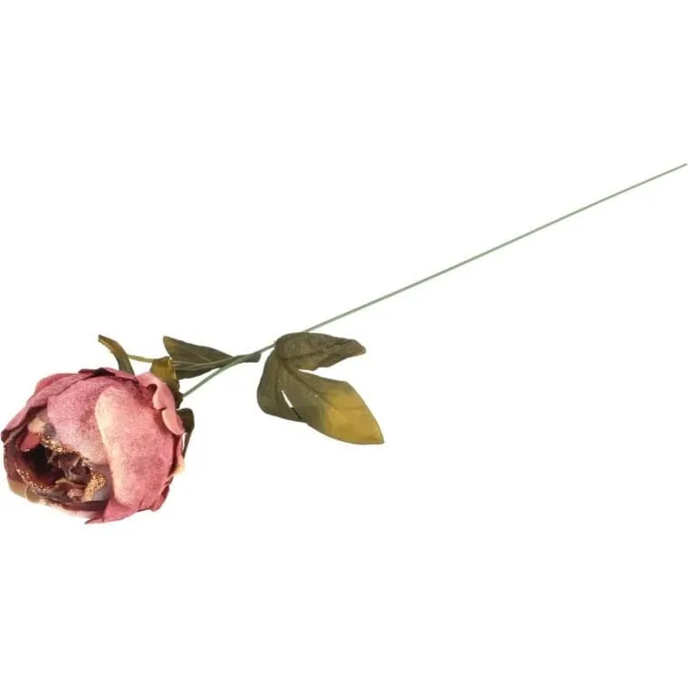 Piwonia Welurowa Z Brokatem 62 cm - Różowa