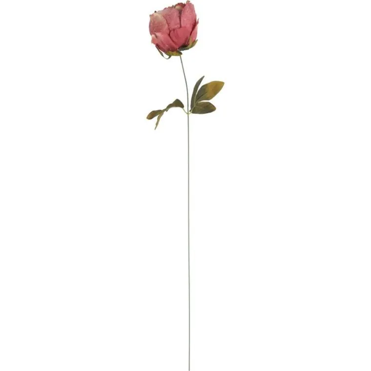 Piwonia Welurowa Z Brokatem 62 cm - Różowa